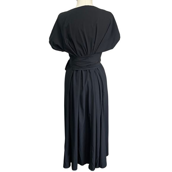Halara Breezeful V-Neck Tie-Back Side-Pocket Midi Dress Quick Dry Sz 8 NWT - Picture 3 of 8